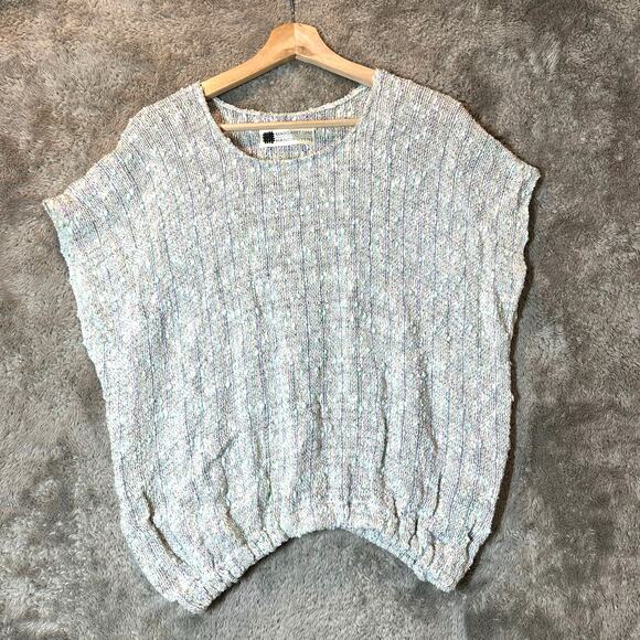 Margaret Lent Handwovens Boucle Knit Pastel Blouson Top Blouse Sweater Vest - Picture 1 of 9